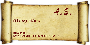 Alexy Sára névjegykártya